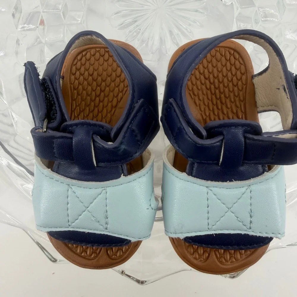 Nordstrom Baby Boy Blue Colorblock Fisherman Sandals Size 1 Infant Hook and Loop